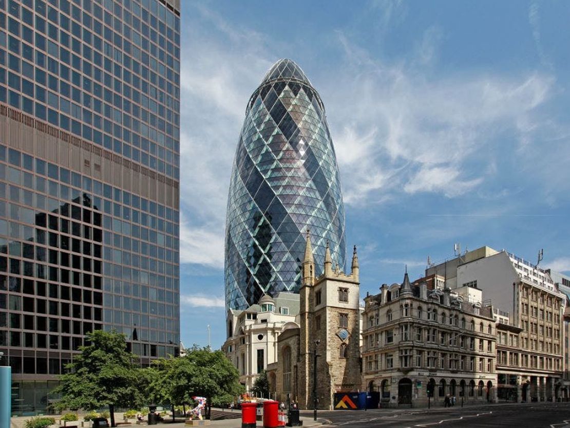 The Gherkin, 30 St Mary Axe, London, EC3A 8BF