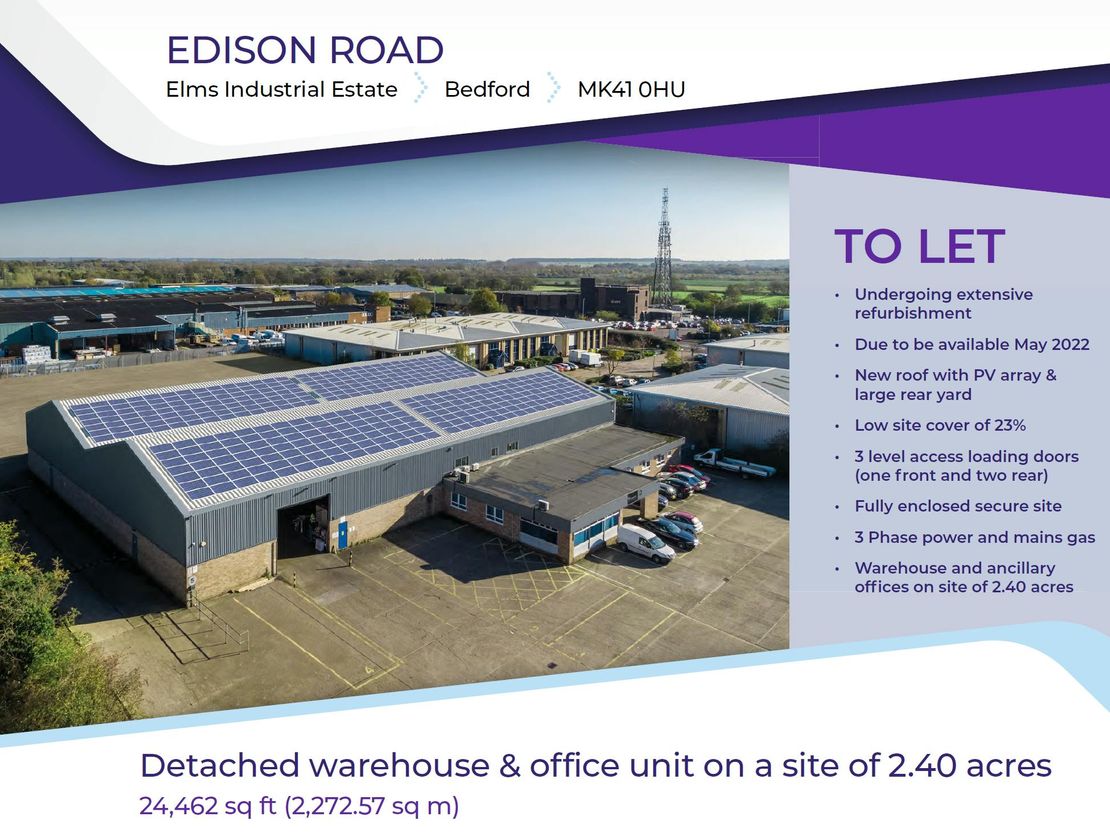 Edison Road, Elms Industrial Estate, Bedford, MK41 0HU