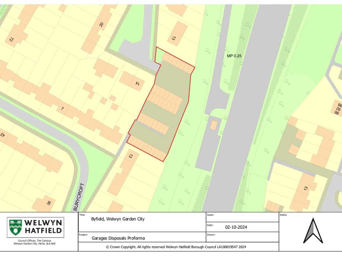 Garage Site At Byfield, Welwyn Garden City, AL8 7AL
