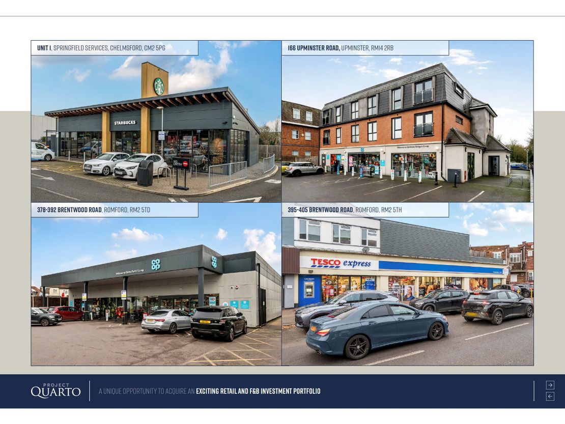 Portfolio For Sale, Three Convenience Stores And One Coffee Drive-thru, Brentwood Road, Romford, Greater London, RM2 5TD