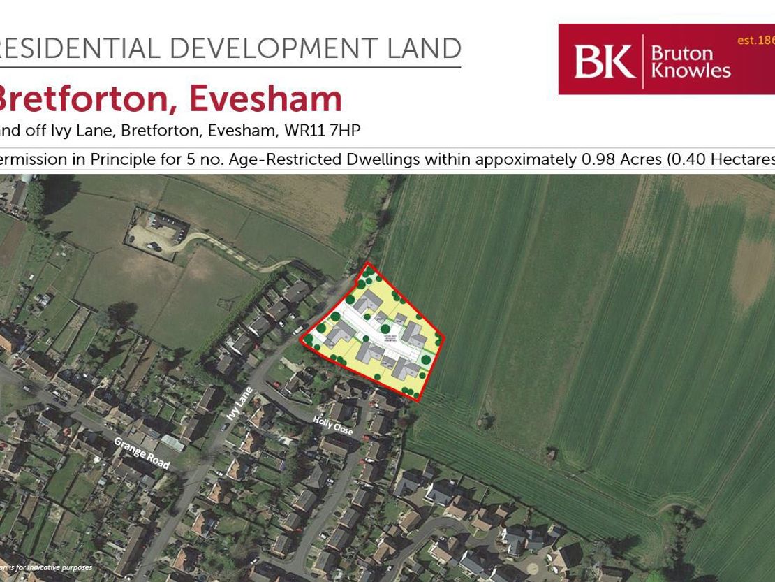 Residential Development Opportunity, Bretforton, Ivy Lane, Evesham, Worcestershire, WR11 7HP